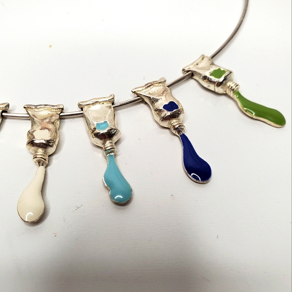 ARMAN FERNANDEZ Sculpture Artisian Paint Tube Necklace - Picture 5 of 8